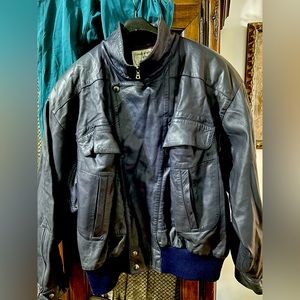 vintage Claude Montana leather bomber jacket